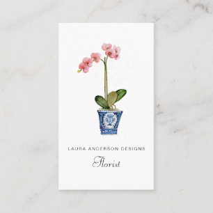Aquarell-Orchideenblume Florist Visitenkarte