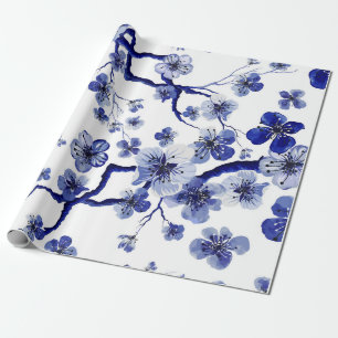 ?Aquarell-orientalisches Muster mit Sakura-Zweig. Geschenkpapier