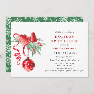 Aquarell Ornament CHRISTMAS FERIENHAUS Einladung