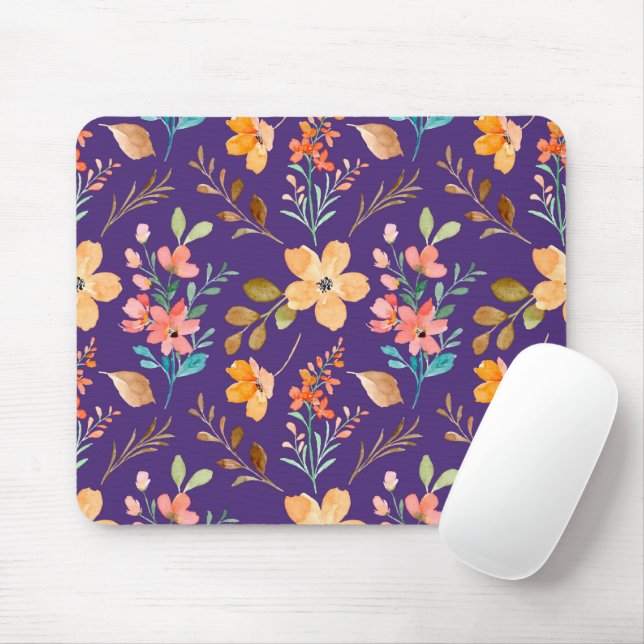 Aquarell-Ornamentale Blume Mousepad (Mit Mouse)