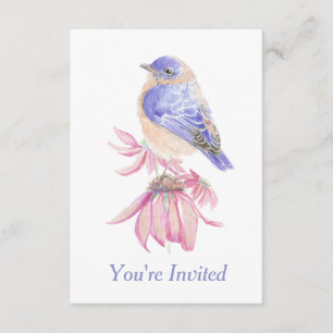 Aquarell-Ostblaue Vogel Blaue Vogel-Kunst Einladung