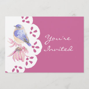 Aquarell-Ostdrossel-blaue Vogel-Kunst Einladung