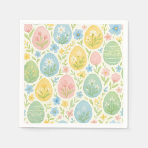 Aquarell-Oster-Ei-Blumen-Servietten Serviette