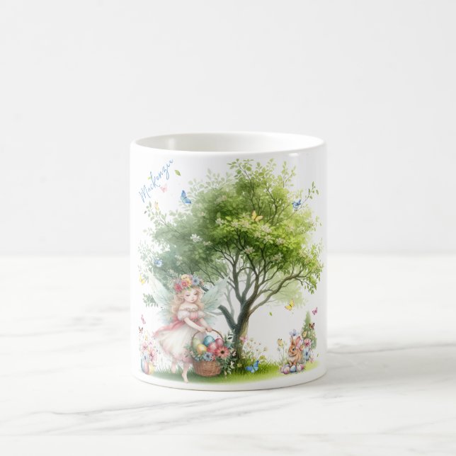 Aquarell-Oster-Frühlingsfee Kaffeetasse (Mittel)