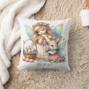 Aquarell-Oster-Frühlingsfee Kissen