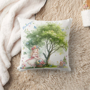 Aquarell-Oster-Frühlingsfee Kissen