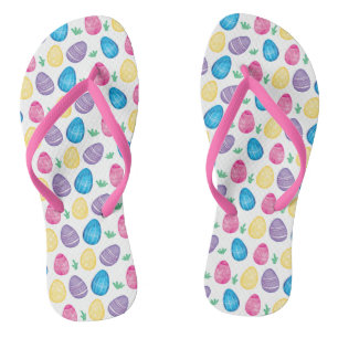 Aquarell-Osterei-Jagd-Muster Flip Flops