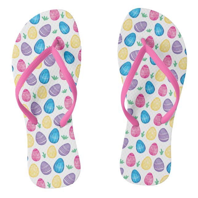 Aquarell-Osterei-Jagd-Muster Flip Flops (Fußbett)