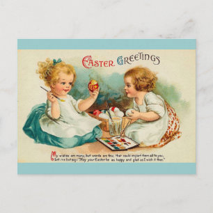 Aquarell-Ostereier Feine Vintage-Ostergrüße Feiertagspostkarte