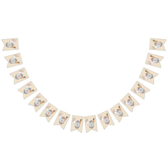 Aquarell Ostereier und Osterhase Wimpelkette (Alle)