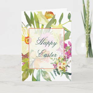 Aquarell-Osterglocken benutzerdefiniertes Ostern Feiertagskarte