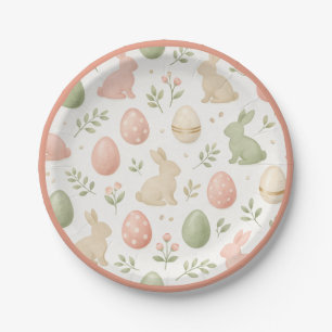 Aquarell-Osterhase & Eier Pastell-Party Pappteller