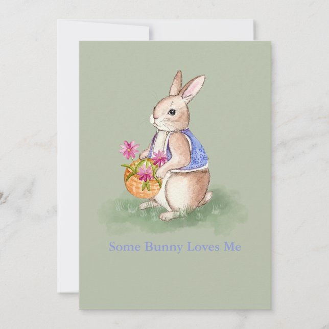 Aquarell-Osterhase Einladung (Vorderseite)