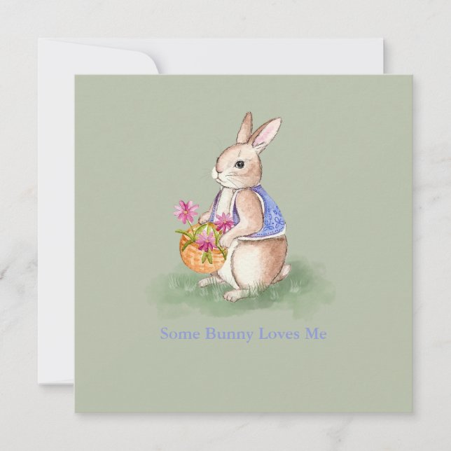Aquarell-Osterhase Einladung (Vorderseite)