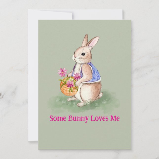 Aquarell-Osterhase Einladung (Vorderseite)