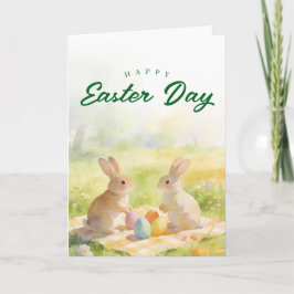 Aquarell-Osterhase Floral Frühlingsfeier Feiertagskarte