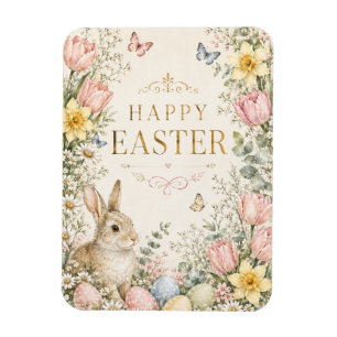 Aquarell-Osterhase-Grußkarte, Pastell  Magnet