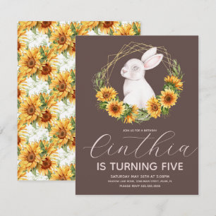 Aquarell-Osterhase Sonnenblumen Blumen Einladung