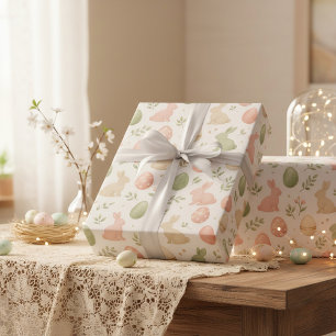 Aquarell-Osterhase und Pastell-Eier Geschenkpapier