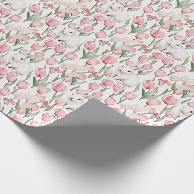 Aquarell-Osterhasen Geschenkpapier (Ecke)