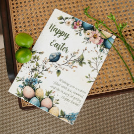 Aquarell Ostervögel & Eier Feiertagskarte