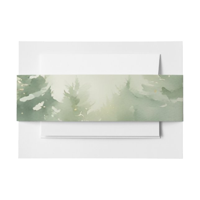 Aquarell Outdoor Woodland Pine Trees Einladungsbanderole (Vorderseite Beispiel)