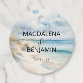 Aquarell-Ozean-Küsten-Hochzeit am Strand Geschenkanhänger