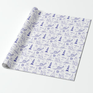 Aquarell-Ozean-Meeres-Tiere-Muster Geschenkpapier