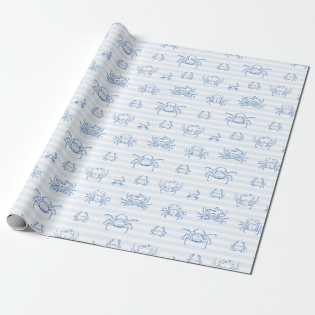 Aquarell-Ozean-Meeres-Tiere-Muster Geschenkpapier (Ungerollt)