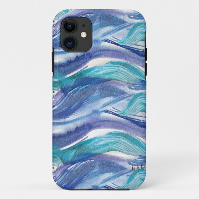 Aquarell-Ozean-Wellen iPhone Fall Case-Mate iPhone Hülle (Rückseite)