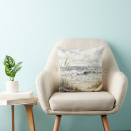 Aquarell-Ozeanstrand mit gewelltem Papier Kissen