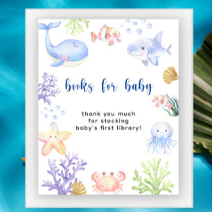 Aquarell-Ozeantiere - Bücher für Baby Poster