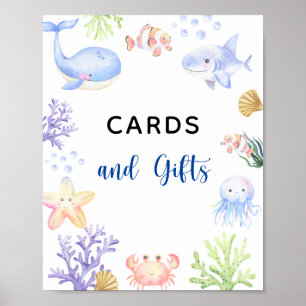 Aquarell-Ozeantiere - Karten und Geschenke Poster
