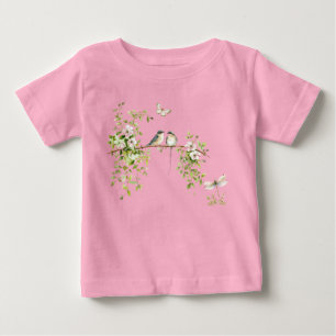 Aquarell-Paar Vögel Baby T-shirt