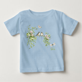 Aquarell-Paar Vögel Baby T-shirt
