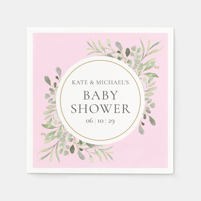 Aquarell Paare Kinderdusche/Sprinkle Serviette (Vorderseite)