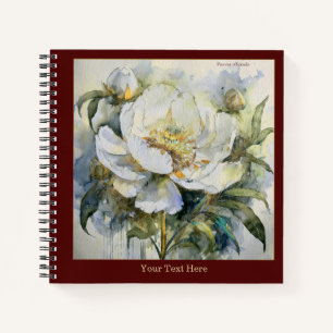 Aquarell-Paeonia Officinalis-Notizbuch #2 Notizbuch