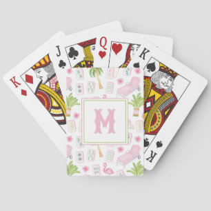 Aquarell Palm Beach Mahjong Spielkarten