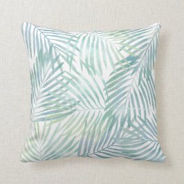 Aquarell-Palmblätter Kissen
