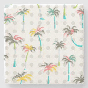 Aquarell-Palmen 2 Steinuntersetzer