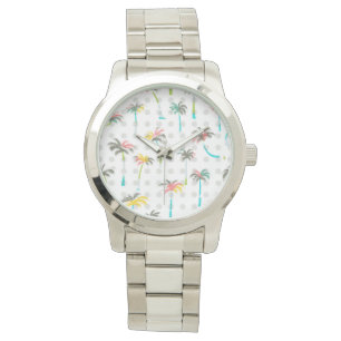 Aquarell-Palmen Armbanduhr