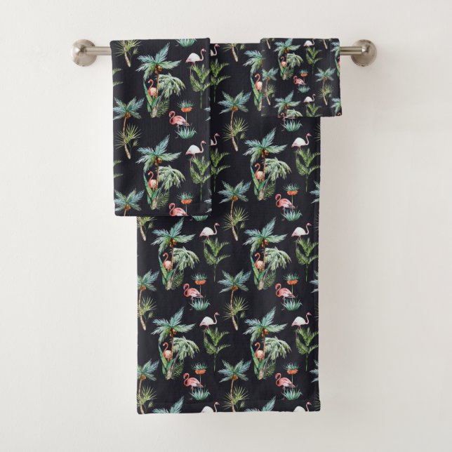 Aquarell-Palmen-Muster Badhandtuch Set (Insitu)