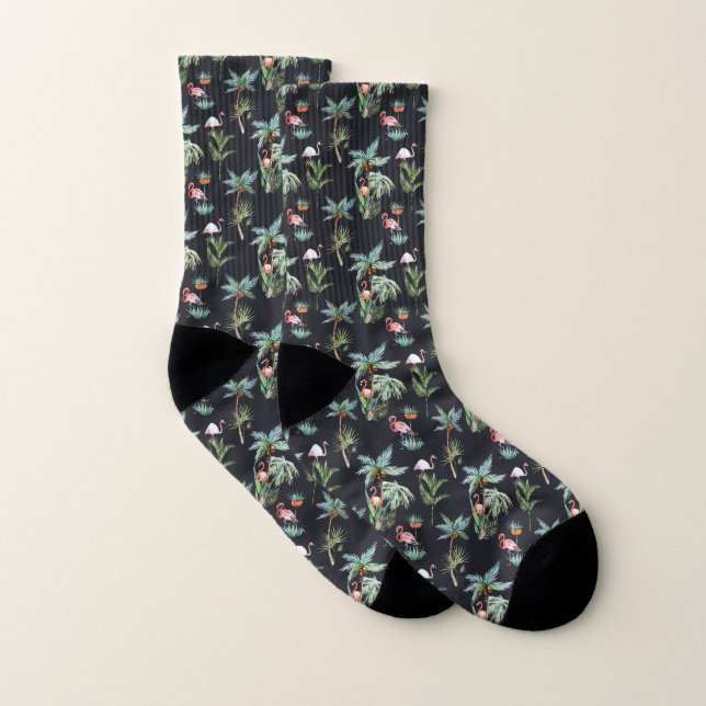 Aquarell-Palmen-Muster Socken (Paar)