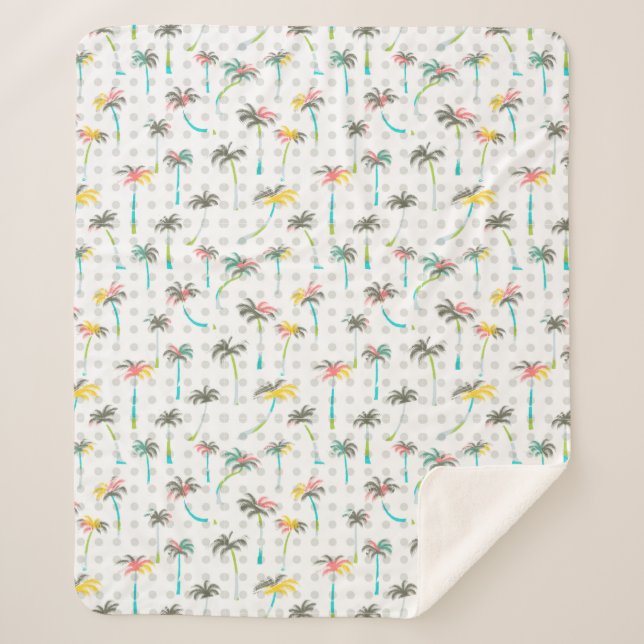 Aquarell-Palmen Sherpadecke (Vorderseite)