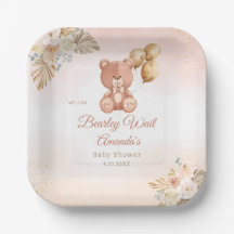 Aquarell Pampas Grass Teddy Bear Babydusche