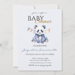 Aquarell Panda Bär Baby Shower Einladung