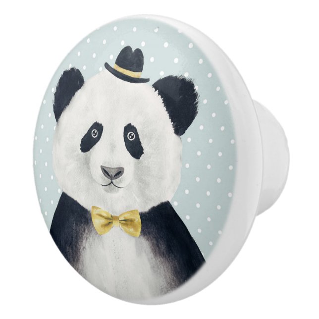 Aquarell-Panda-Bär Keramikknauf (Rechts)