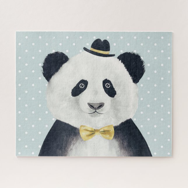 Aquarell-Panda-Bär Puzzle (Horizontal)