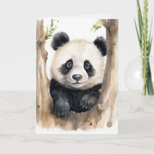 Aquarell Panda Bären Denken Sie an Sie Karte