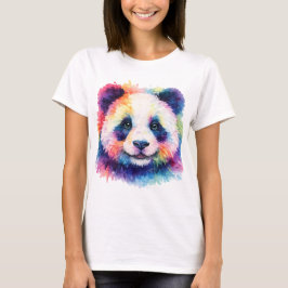 Aquarell Panda T-Shirt - Schwarz & Weiß
